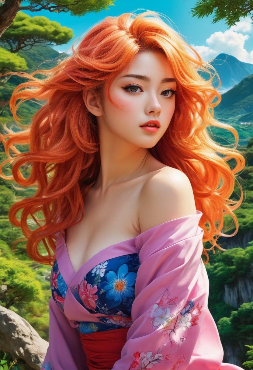A dynamic collage of vivid manga panels featuring sensual characters in alluring poses, surrounded by lush, dream-like landscapes. Include intricate details like flowing hair and expressive eyes, capturing the essence of erotic art. Add elements of animated adventures, with action lines and vibrant colors that enhance the sense of movement. The background should blend in soft pastel shades to contrast the bold characters. super-realistic. vibrant colors. manga style.